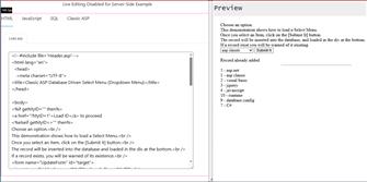 Classic ASP Fill select menu with records from a database, insert selected records with live updated data : Image Name | CFF Coding Source
